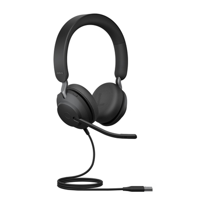 Слушалки Jabra Evolve2 40 UC Stereo, USB A, со кабел, црни