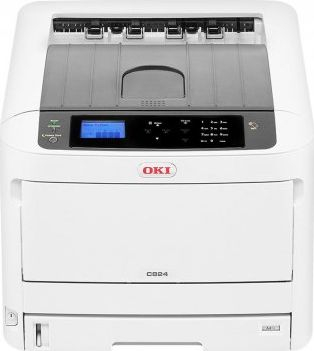 Printer lazer me ngjyra Oki C824DN, A3, rrjetë, i bardhë