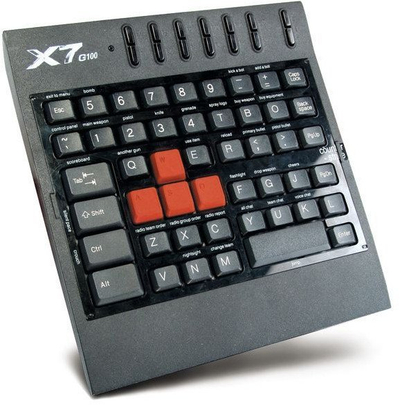 Гејминг тастатура A4tech G100, со USB кабел, компактна, црна