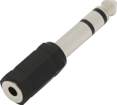 Adapter audio stereo 3.5mm në 6.3mm, jack, i zi