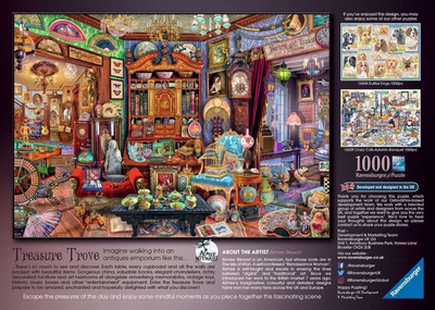 Puzzle Ravensburger Treasure Trove 16576, 1000 pjesë, skenë dyqan antik, shumëngjyrësh
