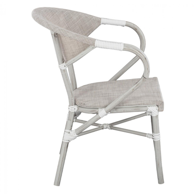 Kolltuk alumini stil bambuje, textilene, 57×57×83 cm (HM5108), gri