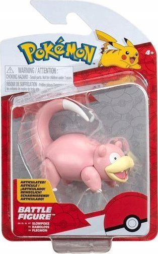 Figurë lodër Pokemon Slowpoke PKW3009, Battle Figure, me nyje që lëvizin, rozë