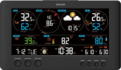 Stacion moti Sencor SWS 12500, WiFi, ekran me ngjyra 21.4 cm, i zi