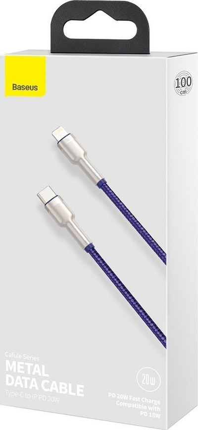 Kabllo karikimi Baseus Cafule, USB C në Lightning, 20W, 1m, lejla
