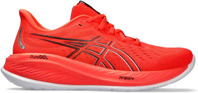 Atlete vrapimi Asics Gel Cumulus 26, me xhel poshtë, shollë e fortë, të kuqe me të bardha
