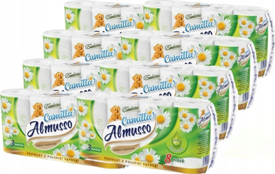 Letër higjienike Almusso Camilla, 3 shtresa, 8 role, aromë kamomili