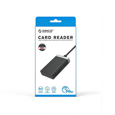 Lexues kartelash Orico CL4D-A3, USB-A 3.0, 5 Gb/s, i zi argjendtë