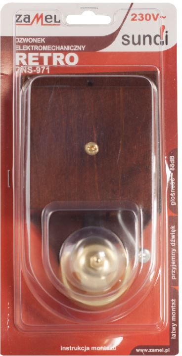 Zile elektrike Zamel Bell Retro DNS-971-CIM, 230V, 88dB, kafe e errët