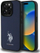 Kapak telefoni US Polo Leather Embroidered DH, për iPhone 15 Pro Max, lëkurë ekologjike, blu navy