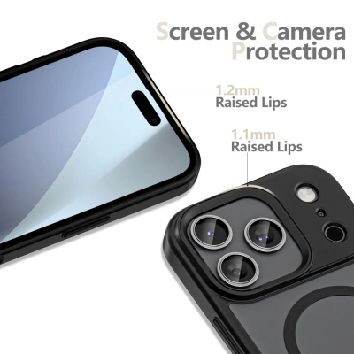 Kapak telefoni Tech‑Protect MagMat MagSafe për iPhone 17 Pro, profil i hollë, matte, i zi