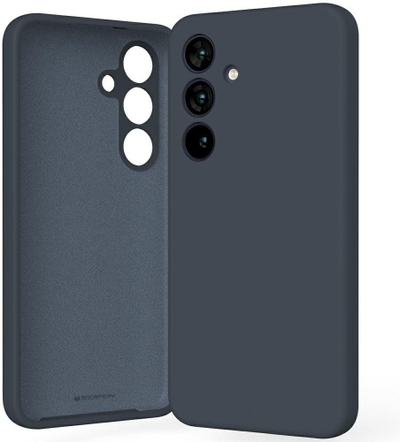 Силиконска маска Samsung S25 Mercury Silicone S931, микрофибер, темно сина