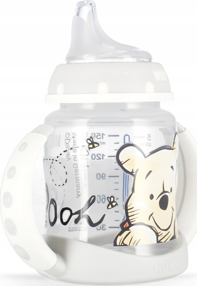 Biberon trajnues NUK First Choice Learner, 150 ml, 6–18 muejsh, gri