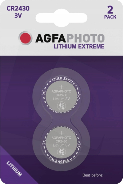 Bateri litiumi AgfaPhoto CR2430, 3V, paketim 2 copë