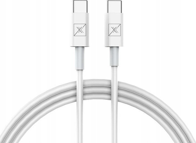 Kabllo USB Maxximus USB C në USB C, 1m, 20W, e bardhë