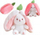 Lodër pellushi Ciuciubabka Magic Rabbit 0353, 25cm, me luleshtrydhe, e bardhë me rozë