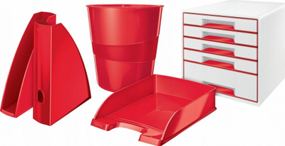 Kosh letrash Leitz WOW, 15L, plastik, i kuq