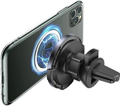 Mbajtës telefoni për makinë Usams, karikim wireless 15W, për grilë ajri, i zi