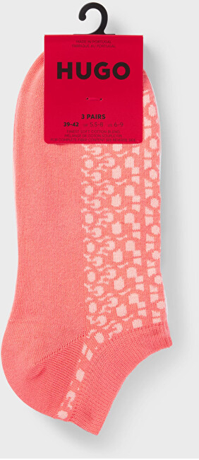Set çorape për femra Hugo Boss, 3 palë, portokalli/të bardha