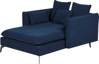 Shezlong Beliani Charmes, tekstil poliestër, këmbë metalike, blu e errët