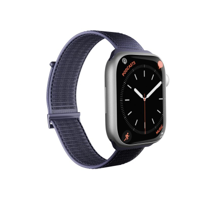 Rrip dore Puro Sport për Apple Watch, 44-49mm, tekstil, blu e errët