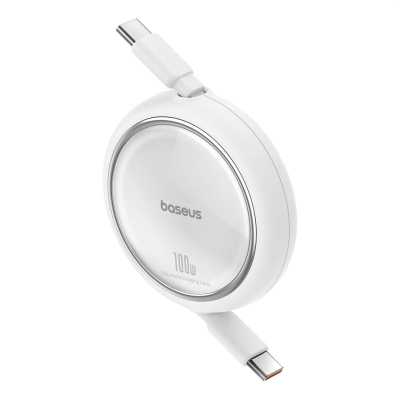Kabllo karikimi Baseus Free2Draw Mini USB-C në USB-C, 1 m, 100W, e bardhë