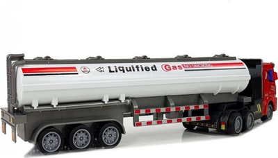 Lodër kamion cisterne Lean Sport Gas Tanker, me telekomandë 27 MHz, shkallë 1:48, e bardhë