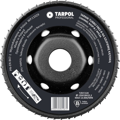 Disk tarnik turbo Tarpol T-87, 120mm, vrimë 20mm, i zi