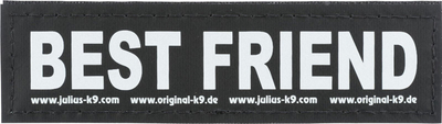 Sticker për jelek qeni Trixie Julius K9 BEST FRIEND, madhësia S, ngjyrë e zezë