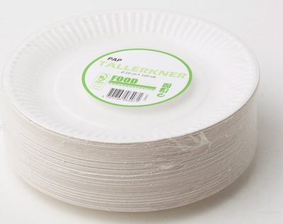 Хартиени чинии за појадок FoodLine, 18 cm, 100 парчиња, бели