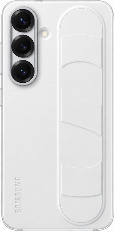 Mbulesë Samsung Standing Grip Case për Galaxy S25, me mbajtëse, e bardhë