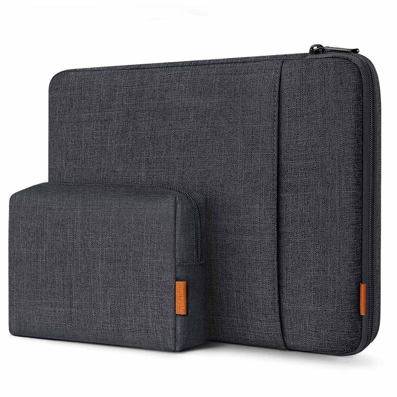 Futrollë laptopi Inateck 360° Protection, 12.3-13", me xhep aksesorësh, gri e errët