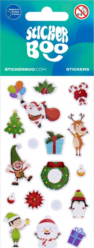 Ngjitësa fletoreje Sticker Boo Christmas, set për zbukurim, me motive Krishtlindjesh, shumngjyrësh