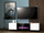 Kabinet TV Bed Meble Paphos EF me oxhak elektrik, 180x42x49 cm, MDF, i bardhë mat