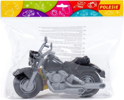 Motor lodër Polesie Racing Motorcycle Cross No.7, plastikë e fortë, për kalamaj 1+, zi dhe gri