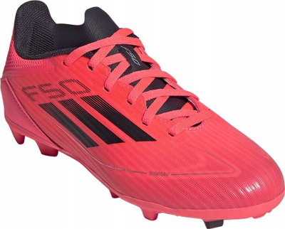 Këpuca futbolli fëmijësh Adidas F50 League FG MG Jr, terren natyral, sintetike, rozë e zezë
