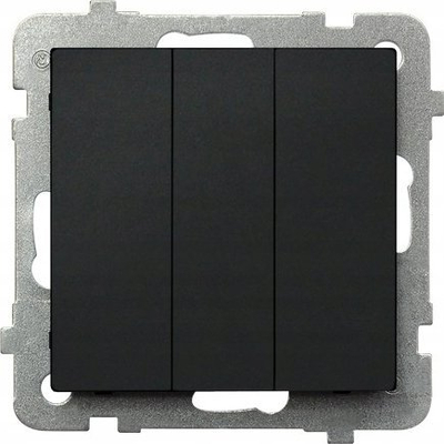 Buton trefish momental Ospel Sonata, për ndriçim, black metallic