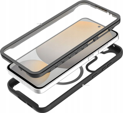 Kapak telefoni Tech-Protect Defense MagSafe për Galaxy S25, i fortë, i zi