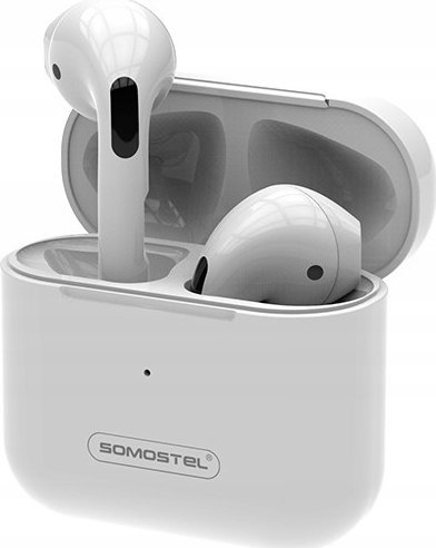Kufje Bluetooth Somostel Pro 4 TWS, BT 5.3, me kuti karikimi, të bardha