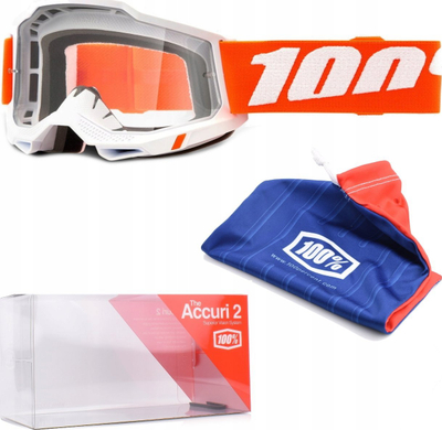 Syze motokrosi 100% Accuri 2 Sevastopol, xham i tejdukshëm anti fog, rrip 45mm me silikon