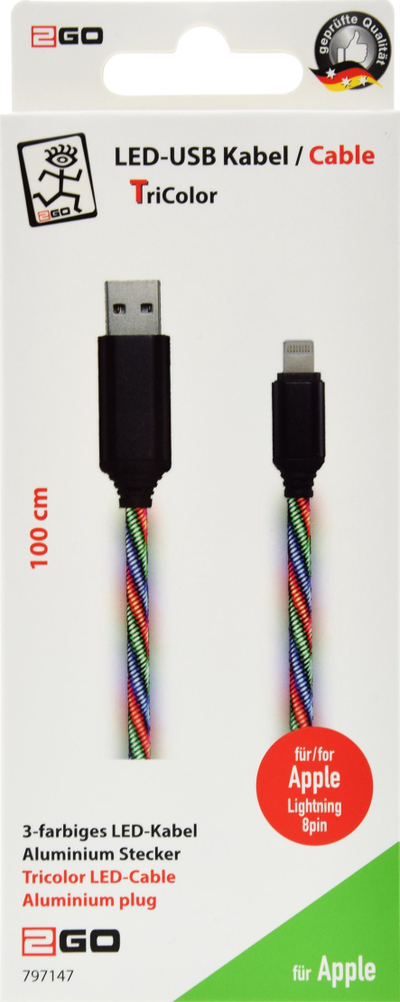 Kabllo Lightning 2GO 797147, 1 m, me ngjyra