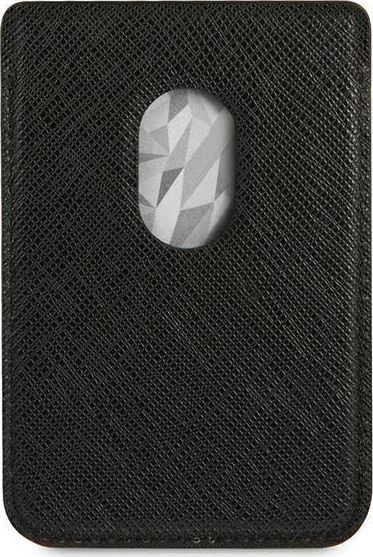 Portofol magnetik për telefon Karl Lagerfeld Saffiano Choupette Head, me xhepa kartash, i zi