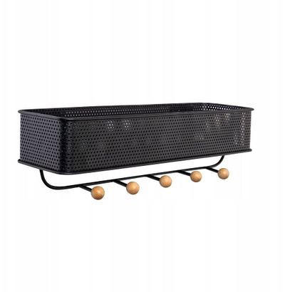Varëse muri me raft Domax Home WUO 1C, metal, 320x90x95 mm, e zezë