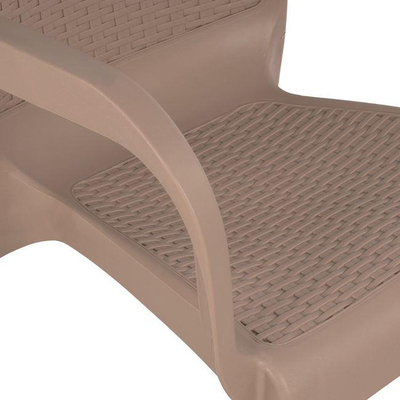 Karrige PP me këmbë alumini & rattan cappuccino 60×60×82 cm (HM5591.02)