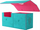 Kuti kartelash Gamegenic The Academic 133+ XL, mbajtëse aksesorësh, teal dhe rozë