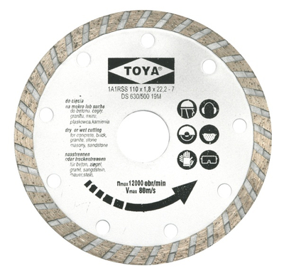 Disk diamant Toya Turbo, 230mm, vrima 22.2mm, i hirtë