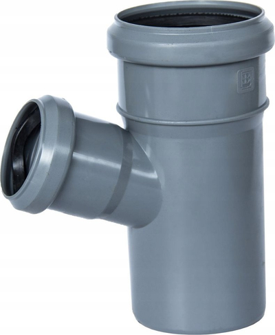 Nyje T PVC GLOBI Reducing 110x50, 67°, për kanalizim, gri