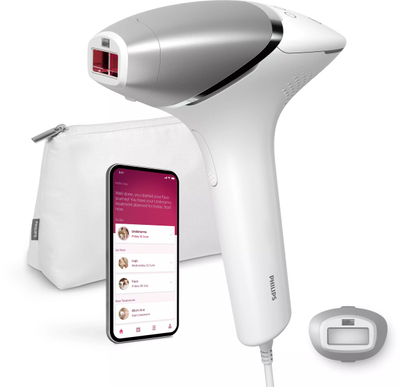 Уред IPL Philips Lumea 8000 BRI940/00, отстранување влакна тело и лице, бело сребрена