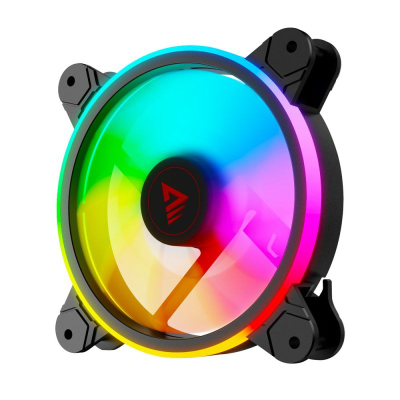 Set ventilatorësh PC Savio FAN-01, 4x120mm ARGB, me hub dhe telekomandë, i zi