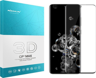 Xham mbrojtës Nillkin 3D CP+ Max për Samsung Galaxy S20 Ultra, xham i fortë 9H, shumë i kthjellët, i zi